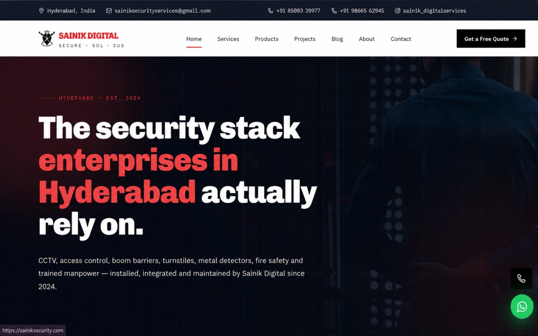 Sainik Digital Security — Corporate Website Design & Digital Security Solutions Platform